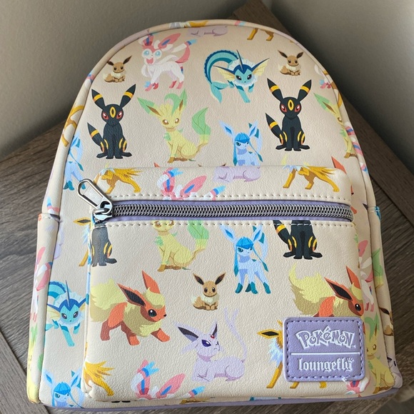 Gently Used Loungefly Eevee Evolutions / Eeveelutions Watercolor Mini Backpack - Picture 10 of 17